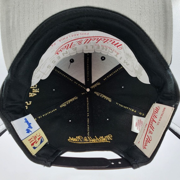 Mitchell & Ness NBA Los Angeles Lakers Black Metallic Pop Snapback Hat Adult NEW - Picture 14 of 14